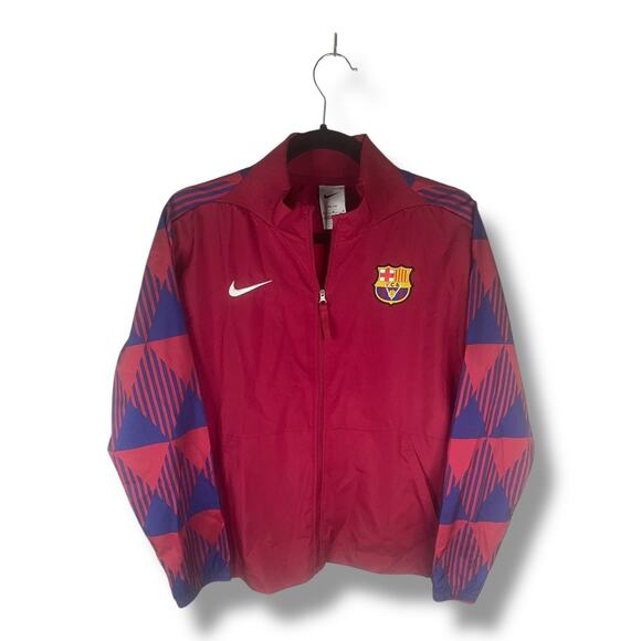 Nike Dri-Fit Women’s Fc Barcelona Soccer Red Anthem Jacket Size Medium - Picture 1 of 5